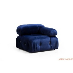 Kutna garnitura, Baršunasto plava, Bubble Velvet Blue L1-O1-1R-PUF