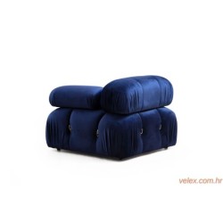 Kutna garnitura, Baršunasto plava, Bubble Velvet Blue L1-O1-1R-PUF