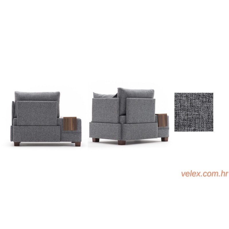 Sofa, Sivo, Fly Armchair Right - Grey