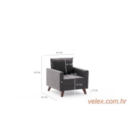 Sofa, Antracit, Bella Armchair - Anthracite