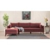 Kutna garnitura, Bordo crvena, Bella Corner Sofa Left 1 - Claret Red