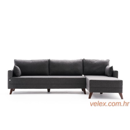 Kutna garnitura, Antracit, Bella Corner Sofa Right - Anthracite