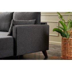 Kutna garnitura, Antracit, Bella Corner Sofa Right - Anthracite