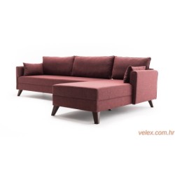 Kutna garnitura, Bordo crvena, Bella Corner Sofa Right 1 - Claret Red