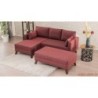 Kutna garnitura na razvlačenje, Bordo crvena, Bella Corner Sofa Left 2 - Claret Red