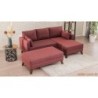 Kutna garnitura na razvlačenje, Bordo crvena, Bella Corner Sofa Right 2 - Claret Red