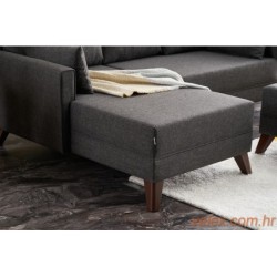 Kutna garnitura na razvlačenje, Antracit, Bella Mini Corner Sofa Left - Anthracite