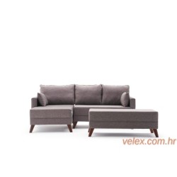 Kutna garnitura na razvlačenje, Smeđa, Bella Mini Corner Sofa Left - Brown