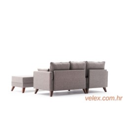 Kutna garnitura na razvlačenje, Smeđa, Bella Mini Corner Sofa Left - Brown