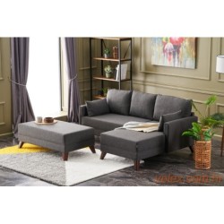 Kutna garnitura na razvlačenje, Antracit, Bella Mini Corner Sofa Right - Anthracite