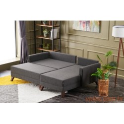 Kutna garnitura na razvlačenje, Antracit, Bella Mini Corner Sofa Right - Anthracite