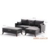 Kutna garnitura na razvlačenje, Antracit, Bella Mini Corner Sofa Right - Anthracite