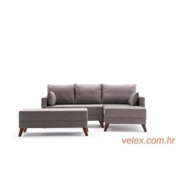 Kutna garnitura na razvlačenje, Smeđa, Bella Mini Corner Sofa Right - Brown