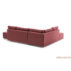 Kutna garnitura na razvlačenje, Bordo crvena, Manama Corner Sofa Bed Left - Claret Red