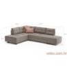 Kutna garnitura na razvlačenje, Krem, Manama Corner Sofa Bed Left - Cream