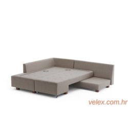 Kutna garnitura na razvlačenje, Krem, Manama Corner Sofa Bed Left - Cream