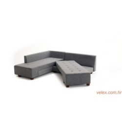 Kutna garnitura na razvlačenje, Sivo, Manama Corner Sofa Bed Left - Grey