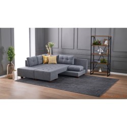 Kutna garnitura na razvlačenje, Sivo, Manama Corner Sofa Bed Left - Grey