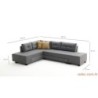 Kutna garnitura na razvlačenje, Sivo, Manama Corner Sofa Bed Left - Grey