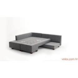 Kutna garnitura na razvlačenje, Sivo, Manama Corner Sofa Bed Left - Grey