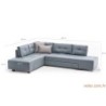 Kutna garnitura na razvlačenje, Svijetlo plava, Manama Corner Sofa Bed Left - Light Blue