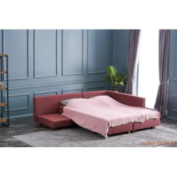 Kutna garnitura na razvlačenje, Bordo crvena, Manama Corner Sofa Bed Right - Claret Red