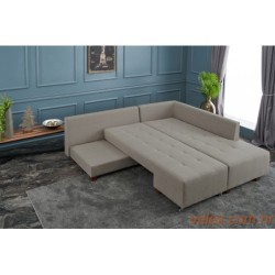 Kutna garnitura na razvlačenje, Krem, Manama Corner Sofa Bed Right - Cream