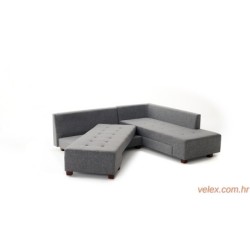 Kutna garnitura na razvlačenje, Sivo, Manama Corner Sofa Bed Right - Grey