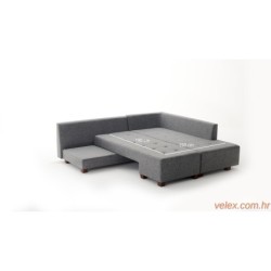 Kutna garnitura na razvlačenje, Sivo, Manama Corner Sofa Bed Right - Grey