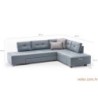 Kutna garnitura na razvlačenje, Svijetlo plava, Manama Corner Sofa Bed Right - Light Blue