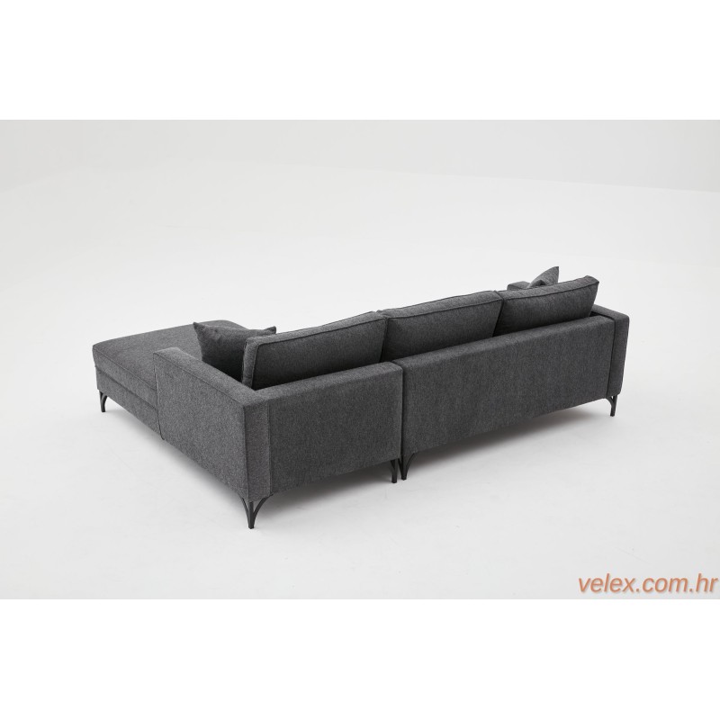 Kutna garnitura, Antracit Crno, Berlin Right - Anthracite, Black