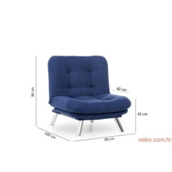 Sofa, Mornarsko plava, Misa Solo - Navy Blue