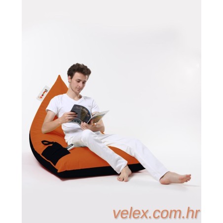 Vreća za sjedenje, Pyramid Large Double Color Bed Pouf - Orange