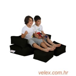 Vreća za sjedenje, Kids Double Seat Pouf - Black