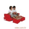 Vreća za sjedenje, Kids Double Seat Pouf - Red