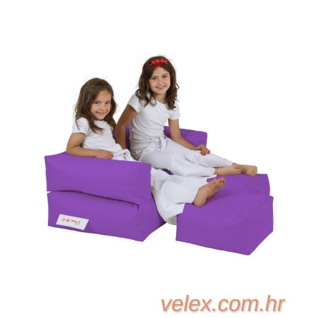 Vreća za sjedenje, Kids Double Seat Pouf - Purple