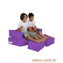 Vreća za sjedenje, Kids Double Seat Pouf - Purple