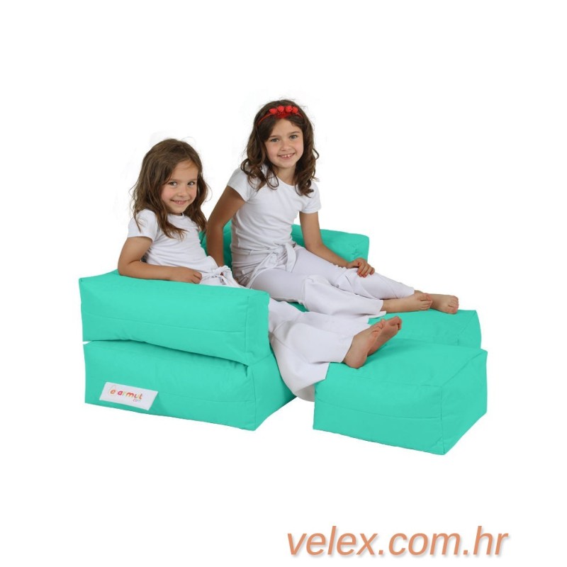 Vreća za sjedenje, Kids Double Seat Pouf - Turquoise