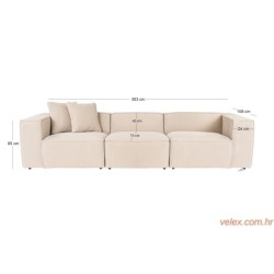 Trosjed, Lora 3 Seater - Peach