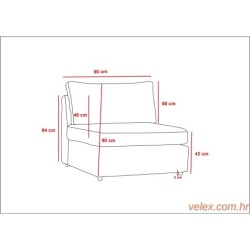 Naslonjač, Mottona 1-Seat Module - Light Grey