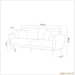 Dvosjed BELLA crveni, Bella Sofa For 2 Pr - Claret Red