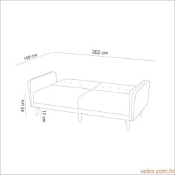 Dvosjed BELLA sivi, Bella Sofa For 2 Pr - Grey