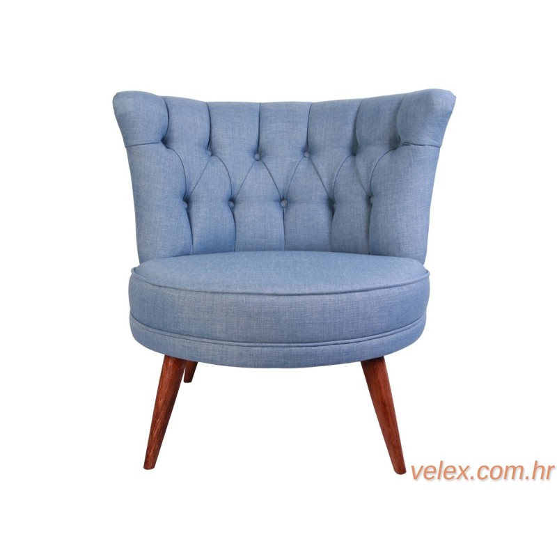 Tabure, Plava, Bubble Pouffe - Velvet Blue