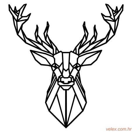 Metalna zidna dekoracija, Deer4 - Black