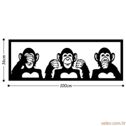 Metalna zidna dekoracija, Three Monkeys - L