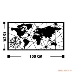 Metalna zidna dekoracija, World Map Medium 2