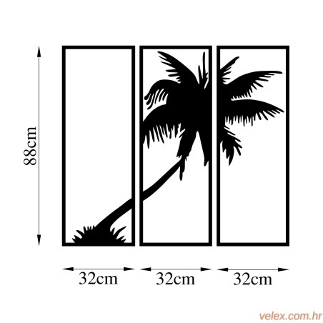 Metalna zidna dekoracija, Palm 3 - 453