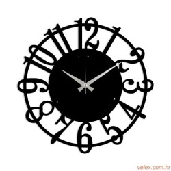 Ukrasni metalni zidni sat, Metal Wall Clock 15 - Black