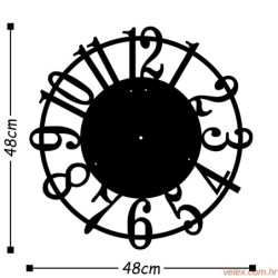 Ukrasni metalni zidni sat, Metal Wall Clock 15 - Black