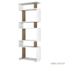 Polica za knjige BLOK, Blok - White, Walnut